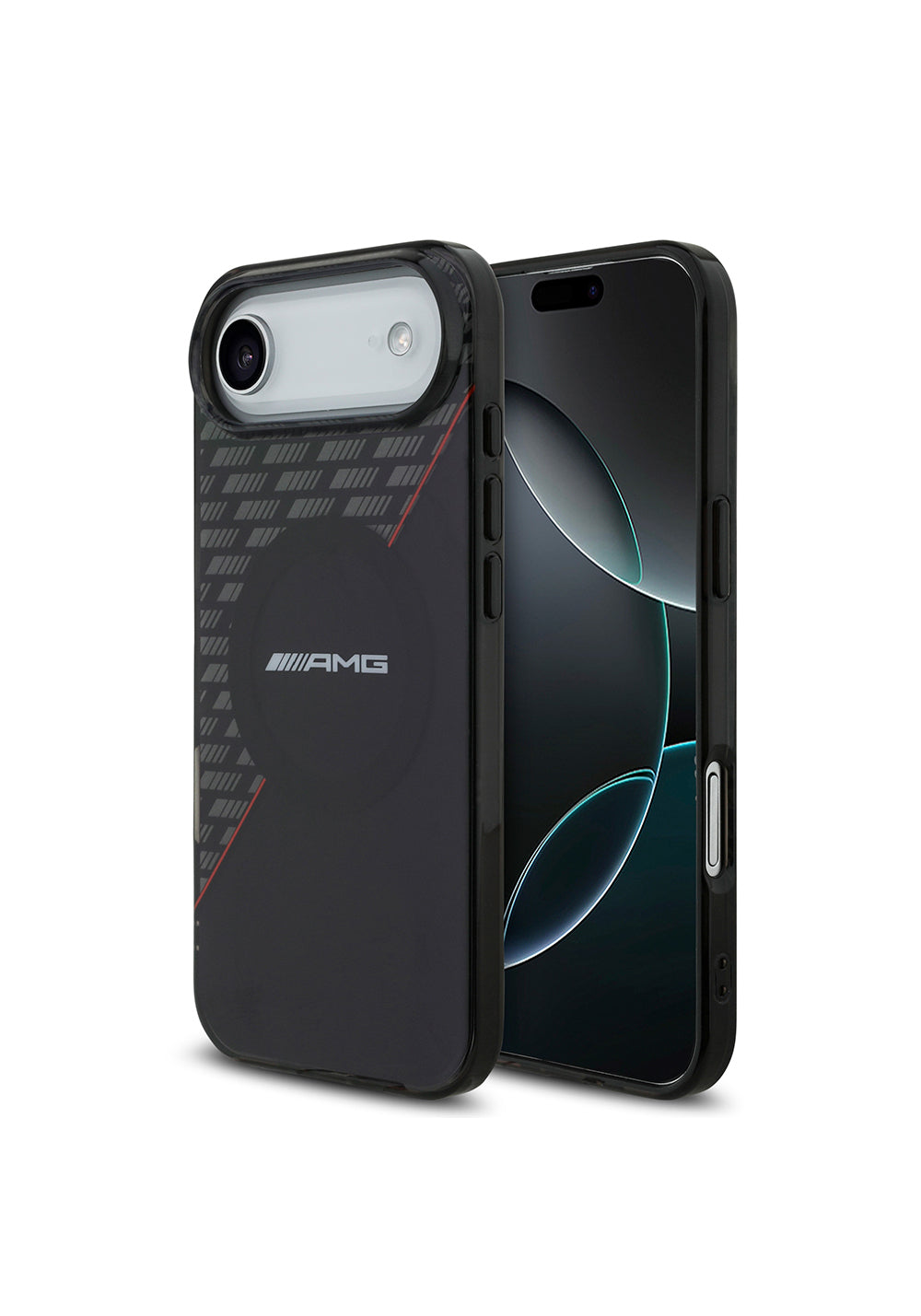Apple iPhone 17 Air Kılıf AMG Orijinal Lisanslı Manyetik Şarj Uyumlu Çift Katmanlı Kırmızı Çapraz Çizgili Kapak