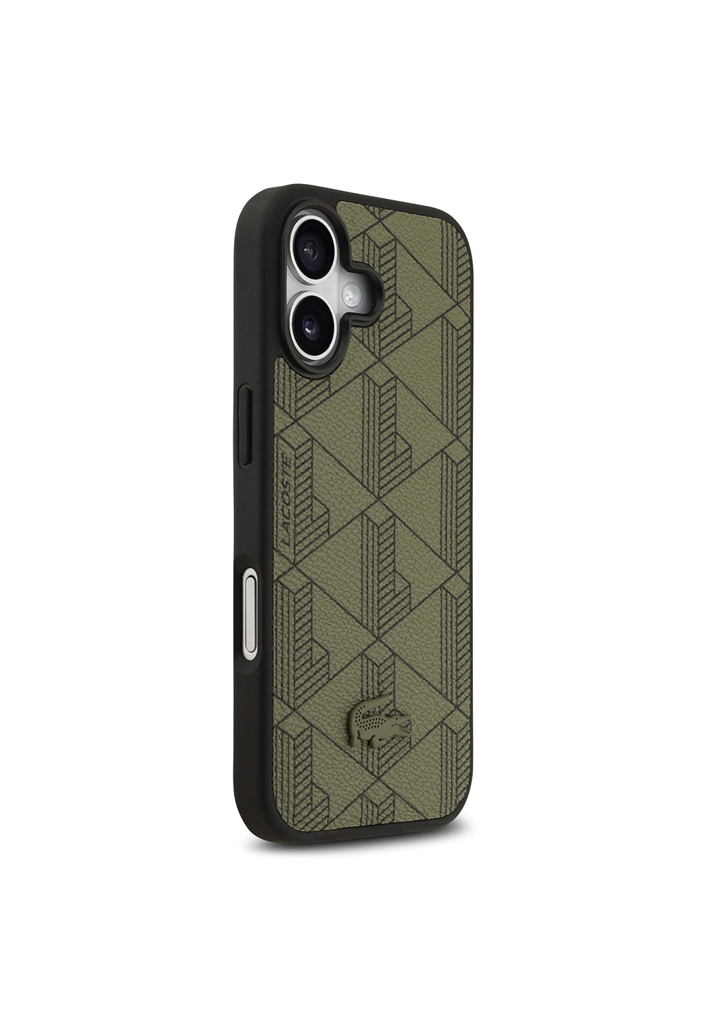 Apple iPhone 17 Kılıf Lacoste Orijinal Lisanslı Manyetik Şarj Uyumlu PU Deri Tasarımlı Kartlıklı Karışık Monogram Desenli Kapak