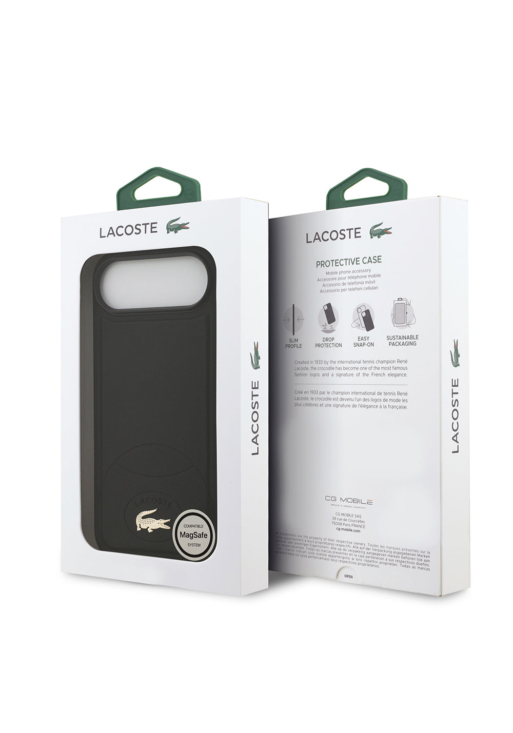 Apple iPhone 17 Air Kılıf Lacoste Orijinal Lisanslı Manyetik Şarj Uyumlu PU Deri Tasarımlı Metal Logolu Kapak