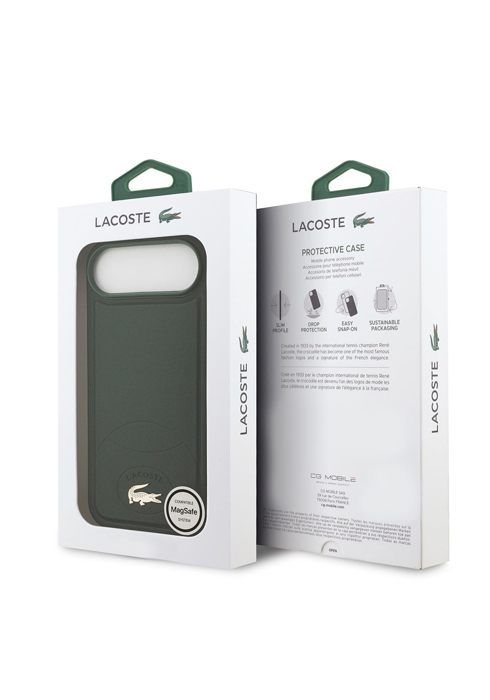 Apple iPhone 17 Air Kılıf Lacoste Orijinal Lisanslı Manyetik Şarj Uyumlu PU Deri Tasarımlı Metal Logolu Kapak
