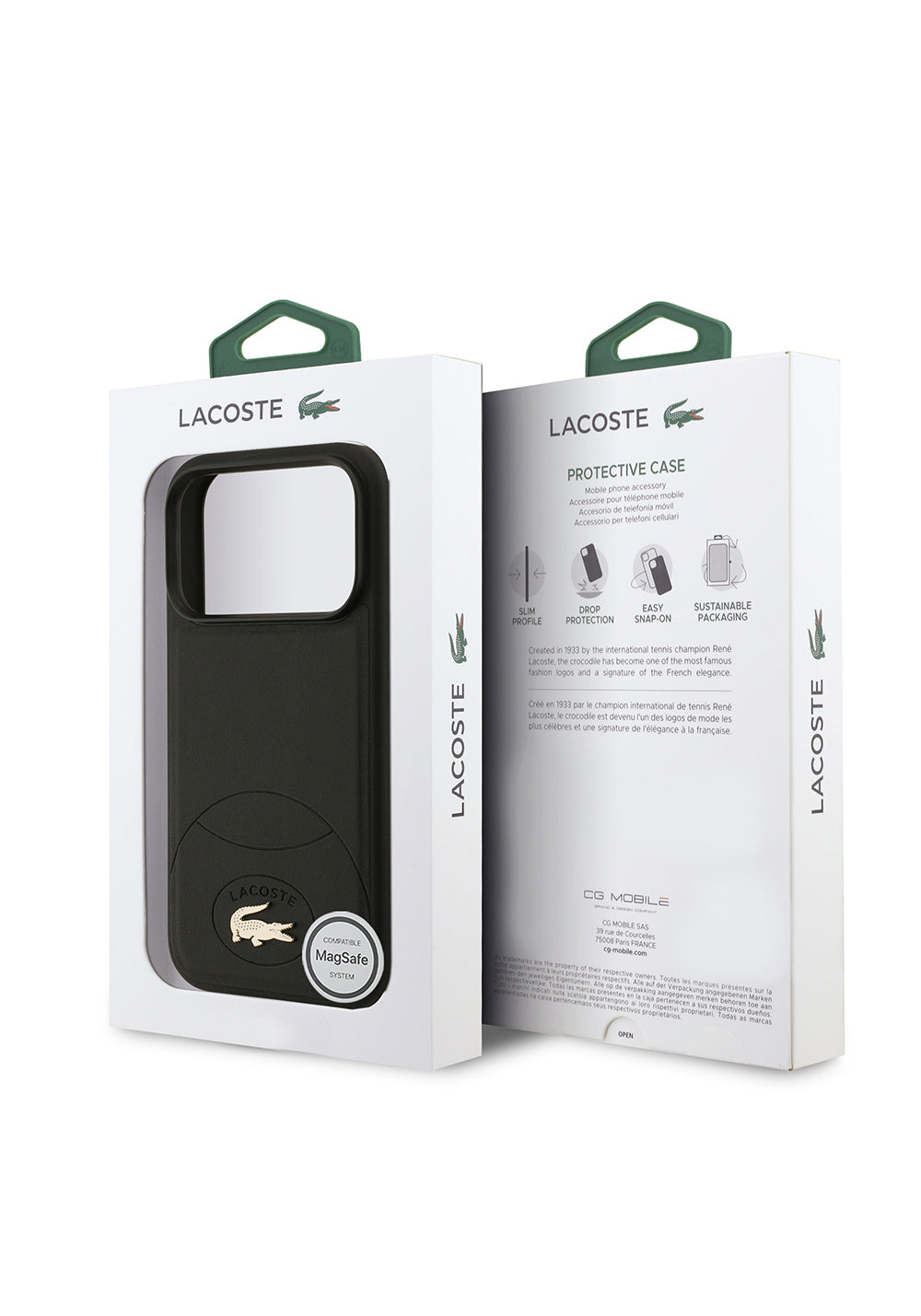 Apple iPhone 17 Pro Kılıf Lacoste Orijinal Lisanslı Manyetik Şarj Uyumlu PU Deri Tasarımlı Metal Logolu Kapak