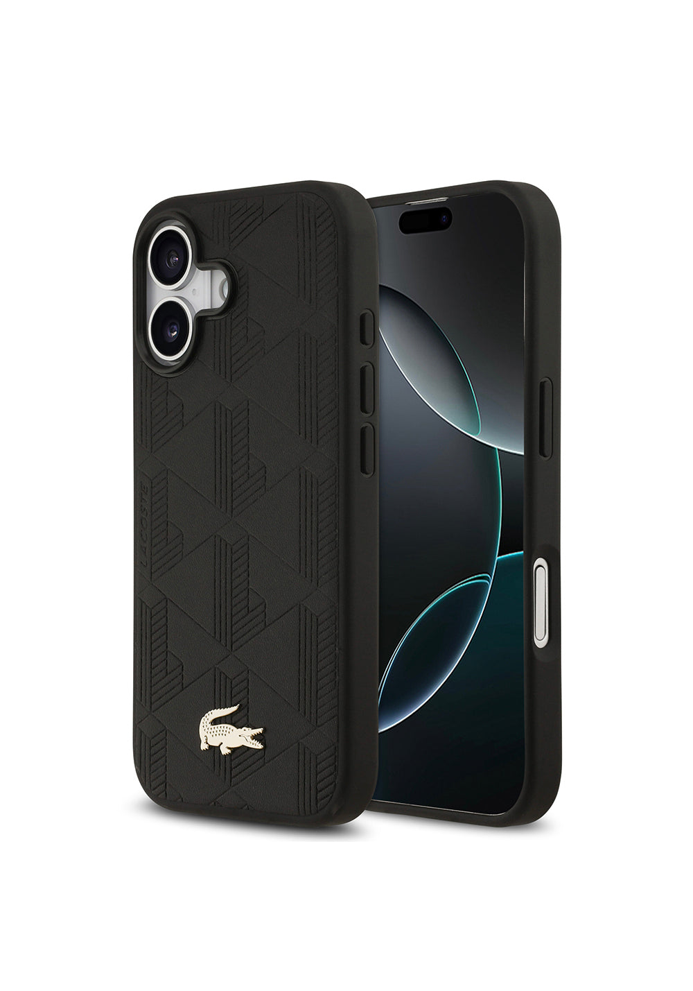 Apple iPhone 17 Kılıf Lacoste Orijinal Lisanslı Manyetik Şarj Uyumlu PU Deri Tasarımlı Karışık Monogram Desenli Kapak