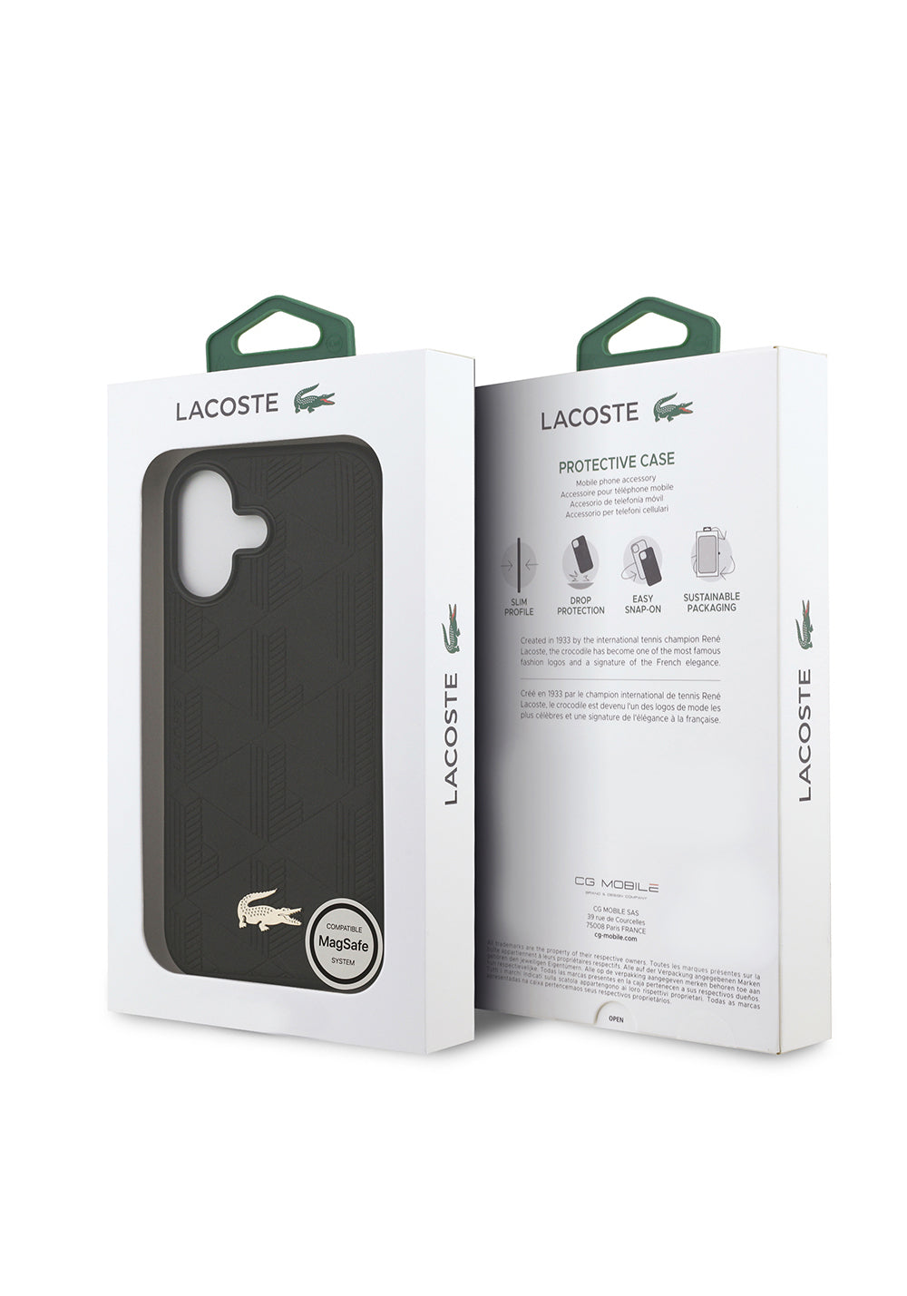 Apple iPhone 17 Kılıf Lacoste Orijinal Lisanslı Manyetik Şarj Uyumlu PU Deri Tasarımlı Karışık Monogram Desenli Kapak