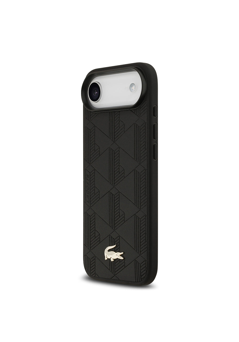 Apple iPhone 17 Air Kılıf Lacoste Orijinal Lisanslı Manyetik Şarj Uyumlu PU Deri Tasarımlı Karışık Monogram Desenli Kapak