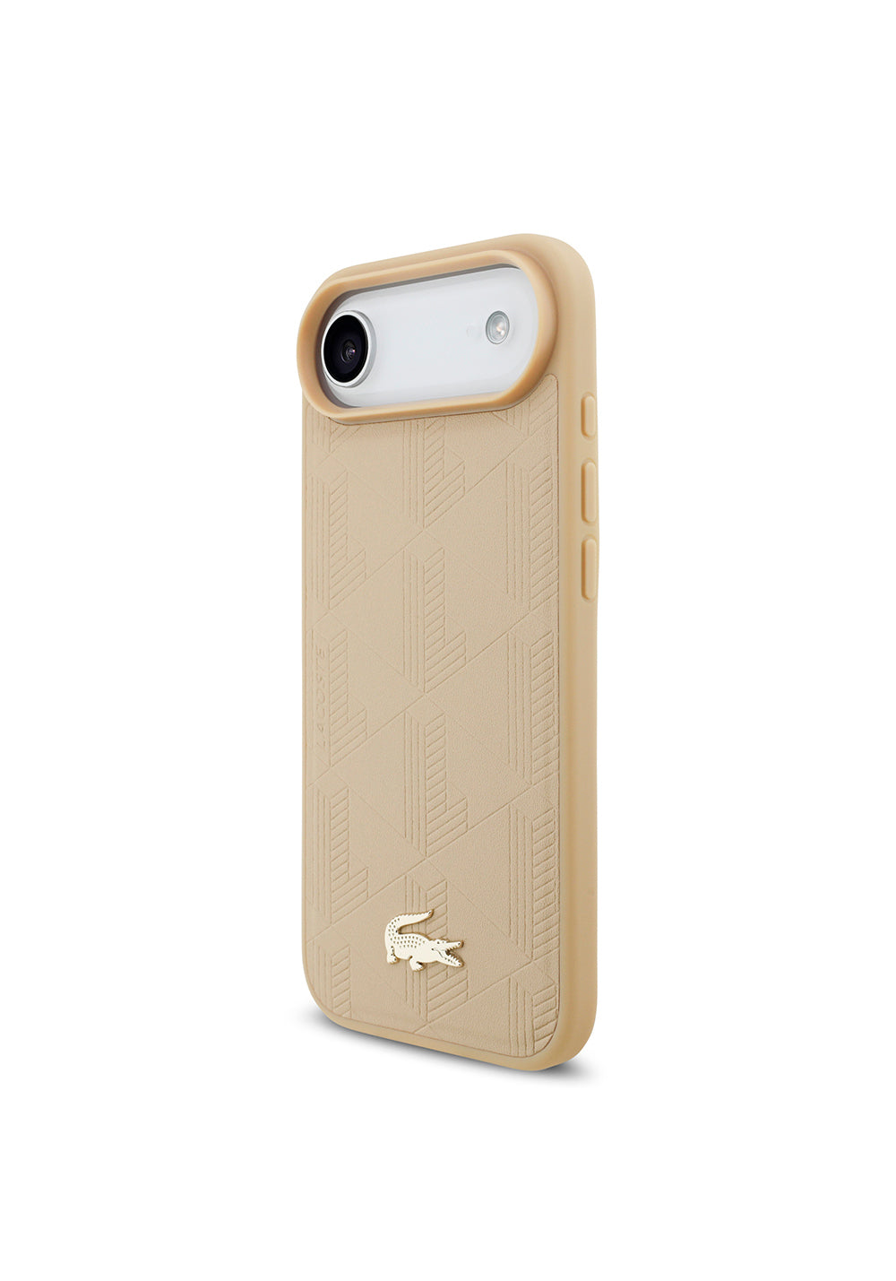 Apple iPhone 17 Air Kılıf Lacoste Orijinal Lisanslı Manyetik Şarj Uyumlu PU Deri Tasarımlı Karışık Monogram Desenli Kapak
