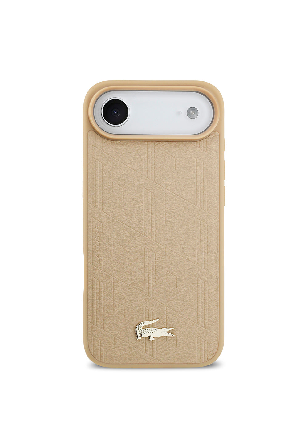 Apple iPhone 17 Air Kılıf Lacoste Orijinal Lisanslı Manyetik Şarj Uyumlu PU Deri Tasarımlı Karışık Monogram Desenli Kapak