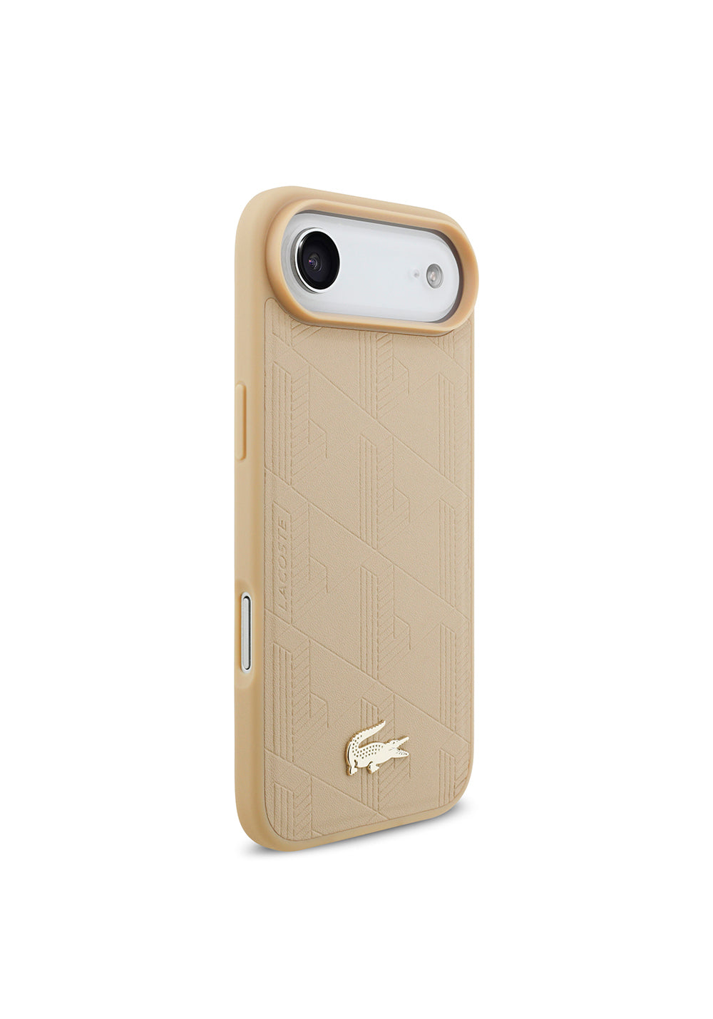Apple iPhone 17 Air Kılıf Lacoste Orijinal Lisanslı Manyetik Şarj Uyumlu PU Deri Tasarımlı Karışık Monogram Desenli Kapak