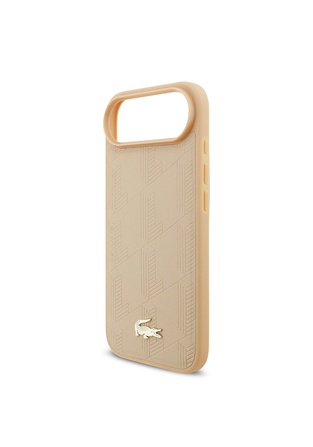Apple iPhone 17 Air Kılıf Lacoste Orijinal Lisanslı Manyetik Şarj Uyumlu PU Deri Tasarımlı Karışık Monogram Desenli Kapak