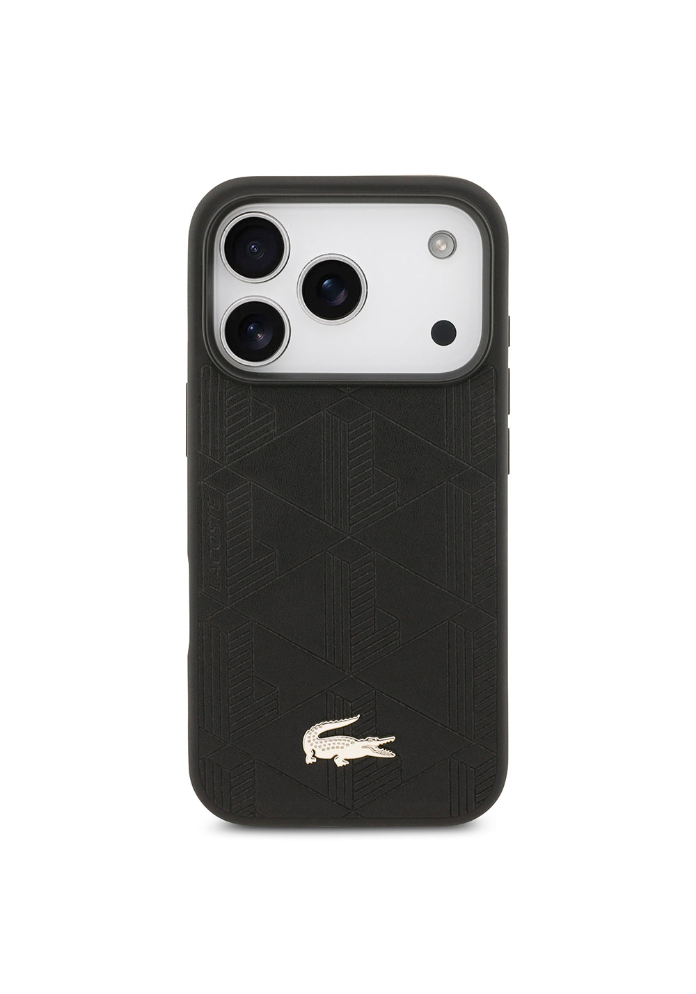 Apple iPhone 17 Pro Kılıf Lacoste Orijinal Lisanslı Manyetik Şarj Uyumlu PU Deri Tasarımlı Karışık Monogram Desenli Kapak