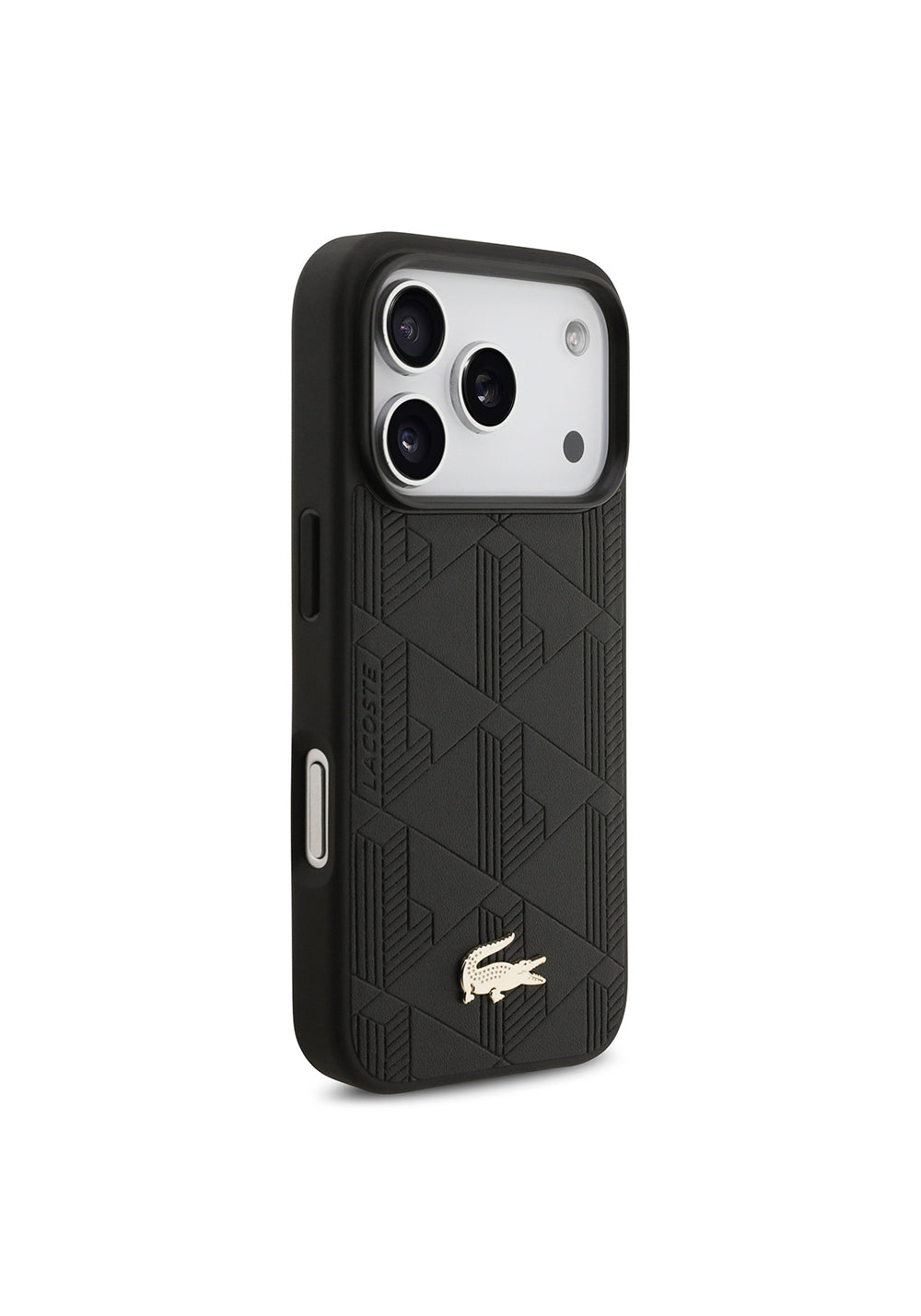 Apple iPhone 17 Pro Kılıf Lacoste Orijinal Lisanslı Manyetik Şarj Uyumlu PU Deri Tasarımlı Karışık Monogram Desenli Kapak