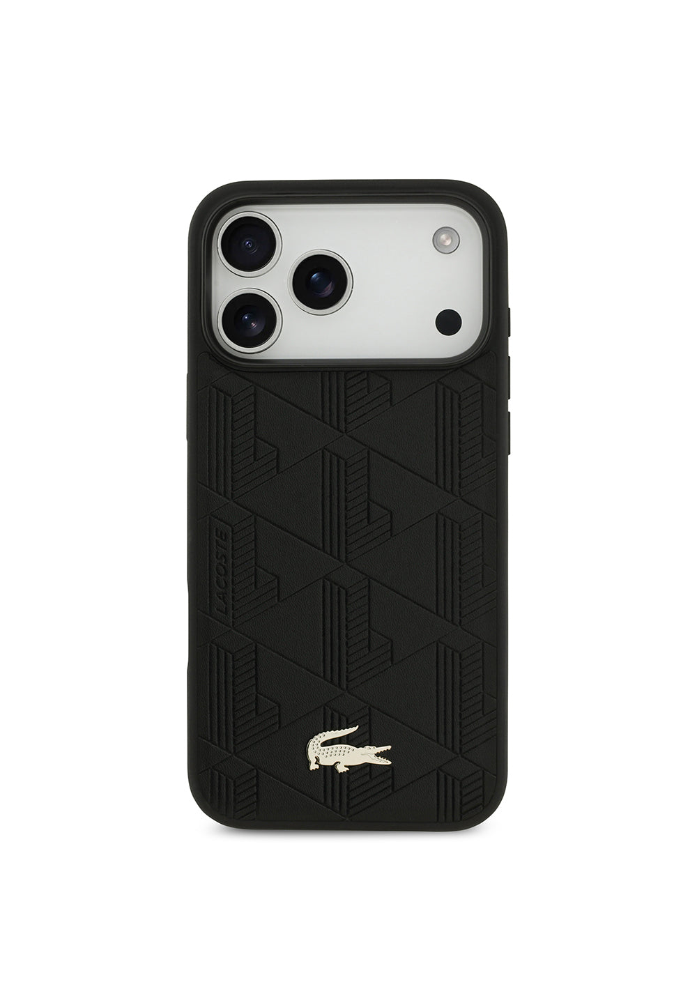Apple iPhone 17 Pro Max Kılıf Lacoste Orijinal Lisanslı Manyetik Şarj Uyumlu PU Deri Tasarımlı Karışık Monogram Desenli Kapak