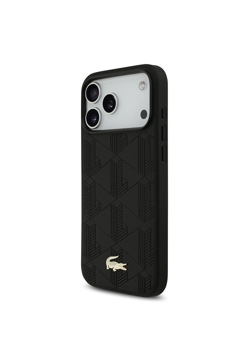 Apple iPhone 17 Pro Max Kılıf Lacoste Orijinal Lisanslı Manyetik Şarj Uyumlu PU Deri Tasarımlı Karışık Monogram Desenli Kapak