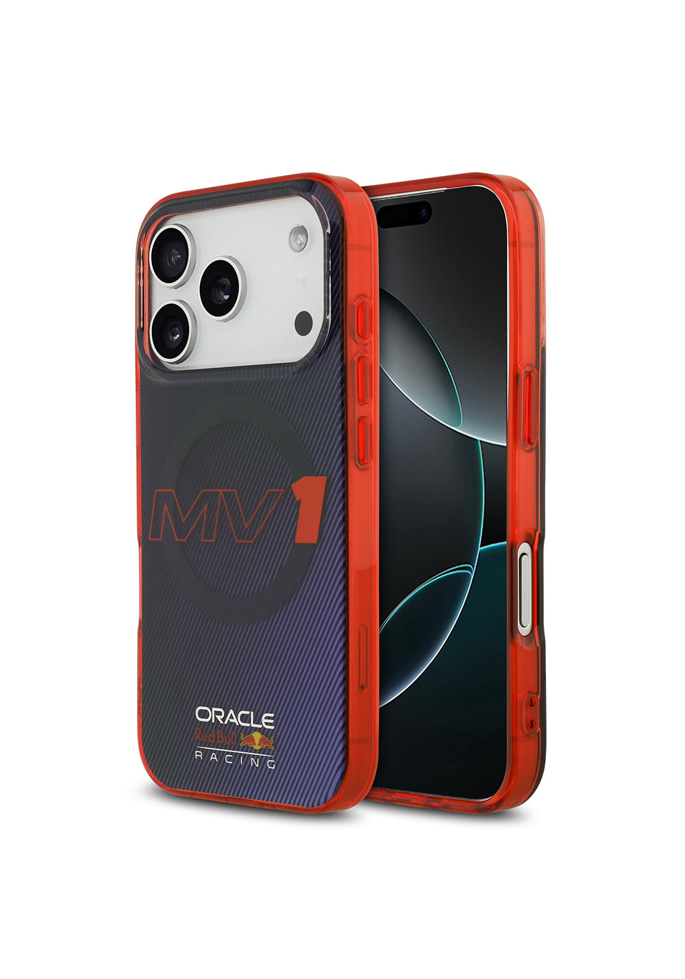Apple iPhone 17 Pro Kılıf Redbull Orijinal Lisanslı Manyetik Şarj Uyumlu Çift Katmanlı Çizgi Desenli Sert PC MV Kapak