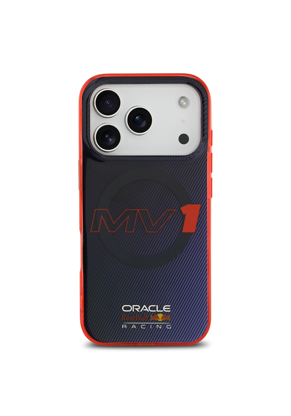 Apple iPhone 17 Pro Kılıf Redbull Orijinal Lisanslı Manyetik Şarj Uyumlu Çift Katmanlı Çizgi Desenli Sert PC MV Kapak