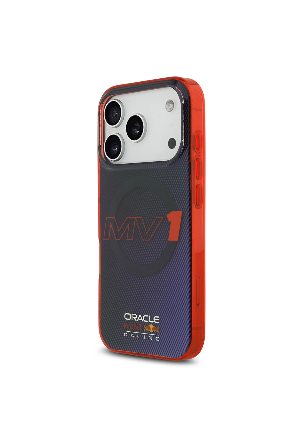 Apple iPhone 17 Pro Kılıf Redbull Orijinal Lisanslı Manyetik Şarj Uyumlu Çift Katmanlı Çizgi Desenli Sert PC MV Kapak