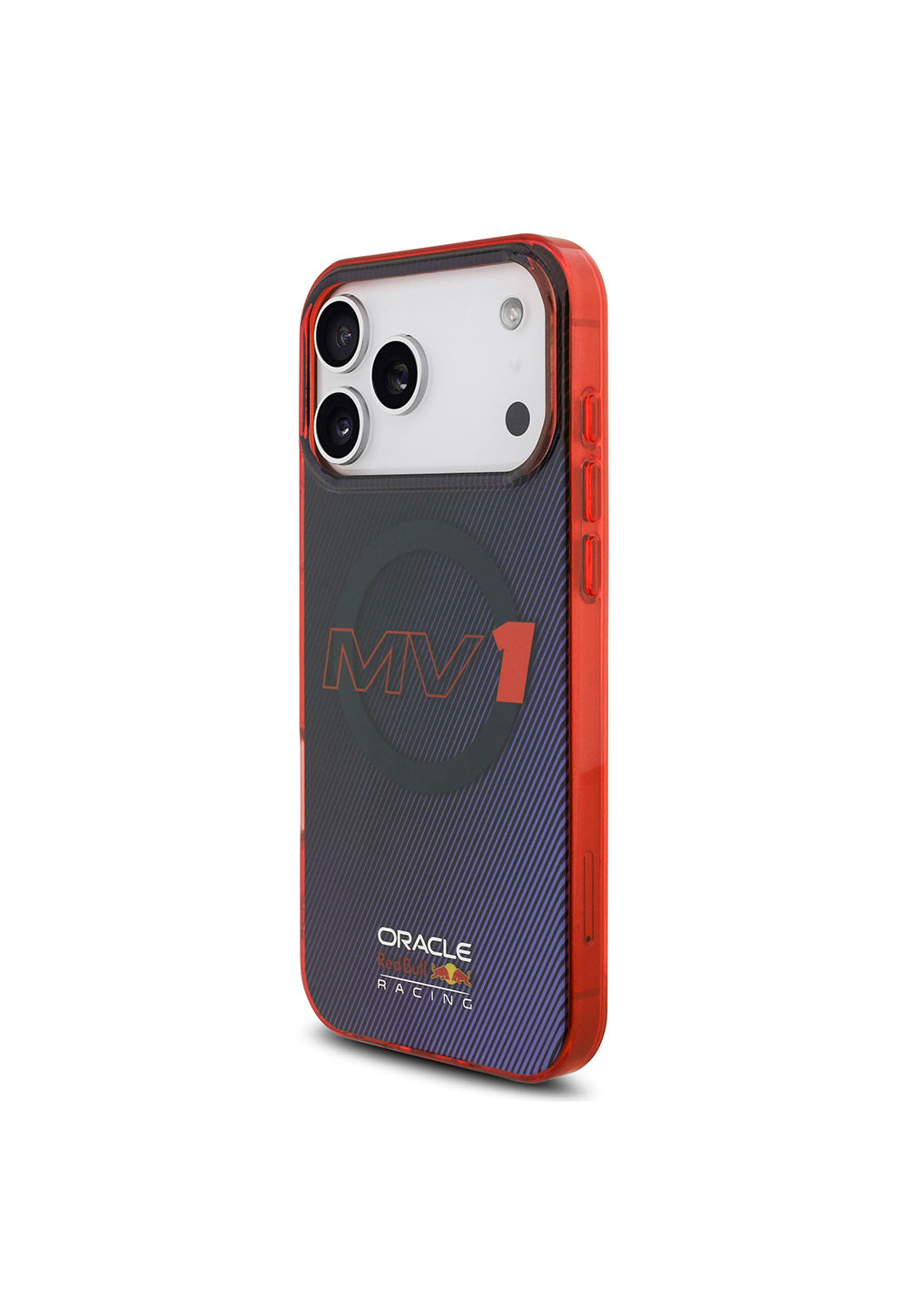 Apple iPhone 17 Pro Max Kılıf Redbull Orijinal Lisanslı Manyetik Şarj Uyumlu Çift Katmanlı Çizgi Desenli Sert PC MV Kapak