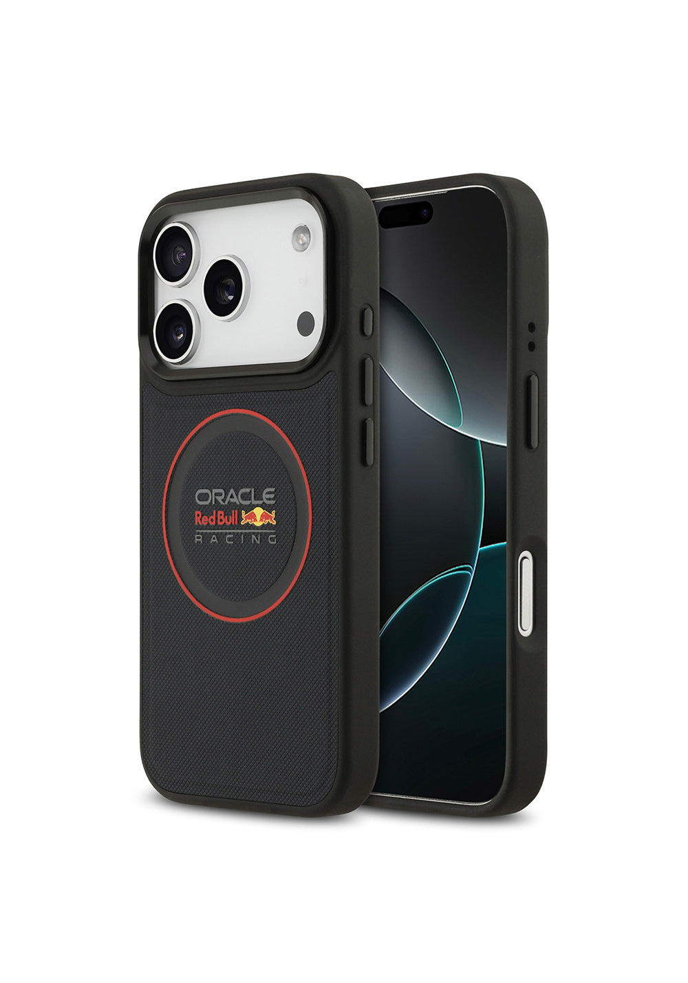 Apple iPhone 17 Pro Kılıf Redbull Orijinal Lisanslı Manyetik Şarj Uyumlu Kırmızı Halka ve Logo Kabartmalı PU Deri Kapak