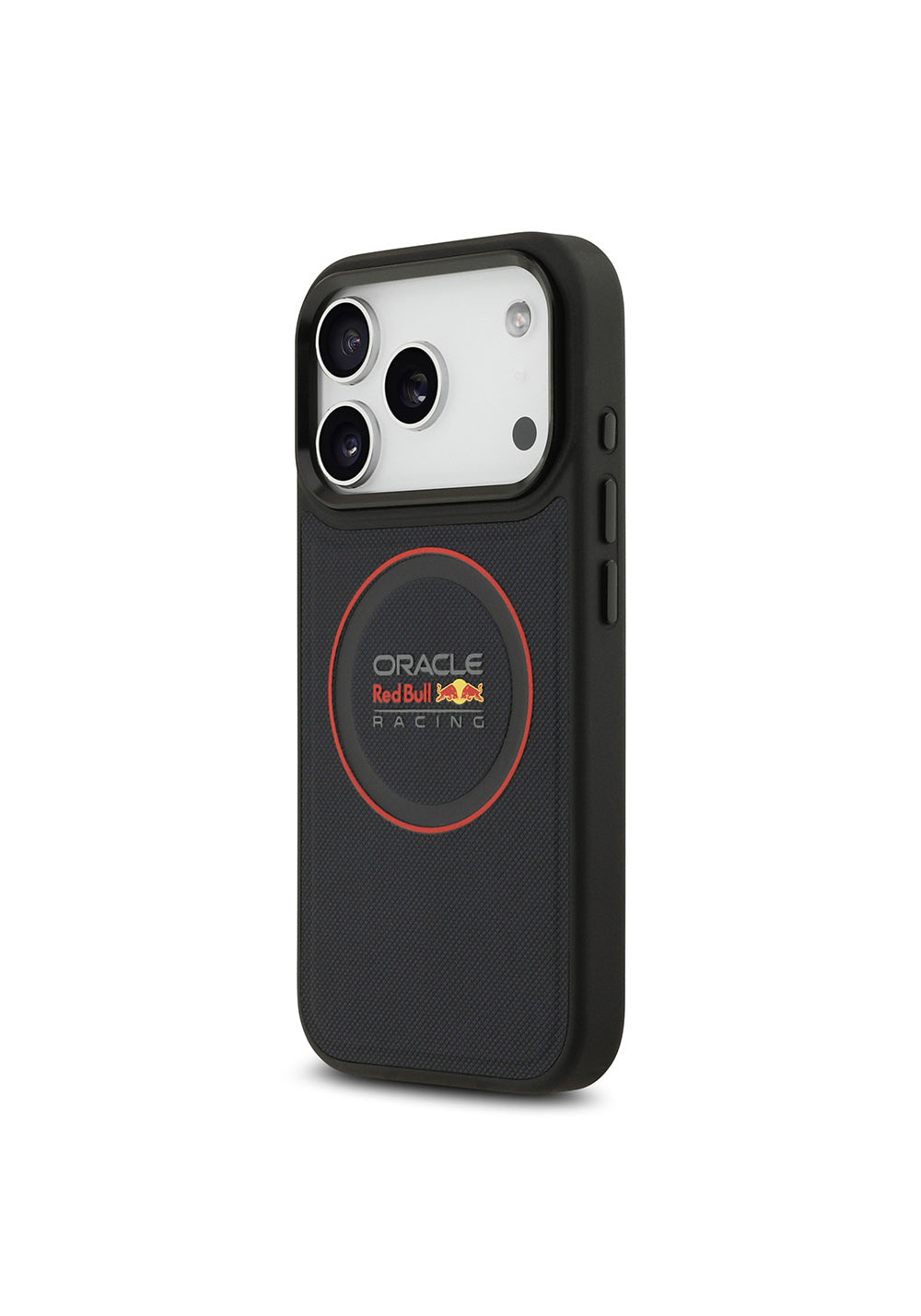 Apple iPhone 17 Pro Kılıf Redbull Orijinal Lisanslı Manyetik Şarj Uyumlu Kırmızı Halka ve Logo Kabartmalı PU Deri Kapak