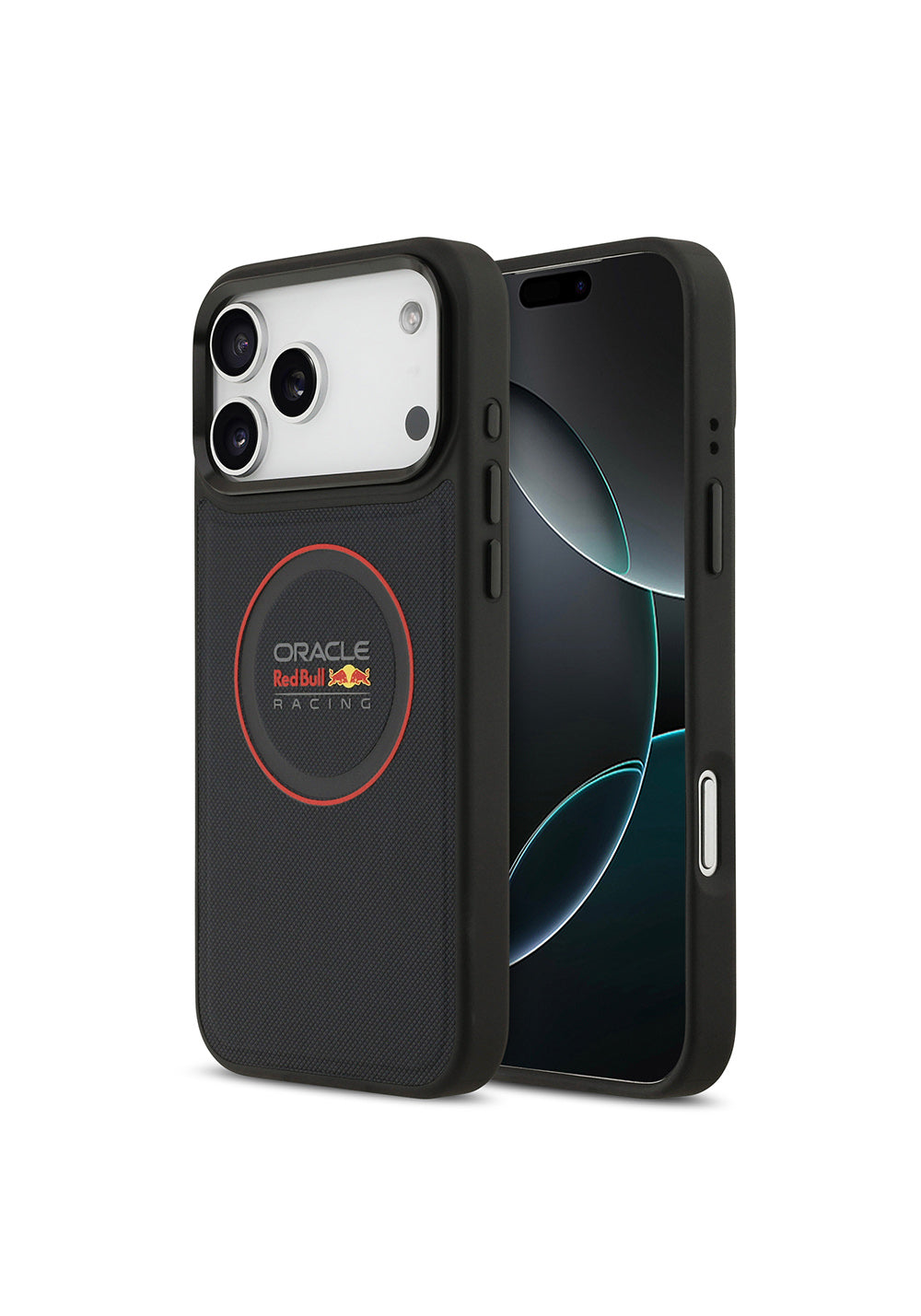 Apple iPhone 17 Pro Max Kılıf Redbull Orijinal Lisanslı Manyetik Şarj Uyumlu Kırmızı Halka ve Logo Kabartmalı PU Deri Kapak