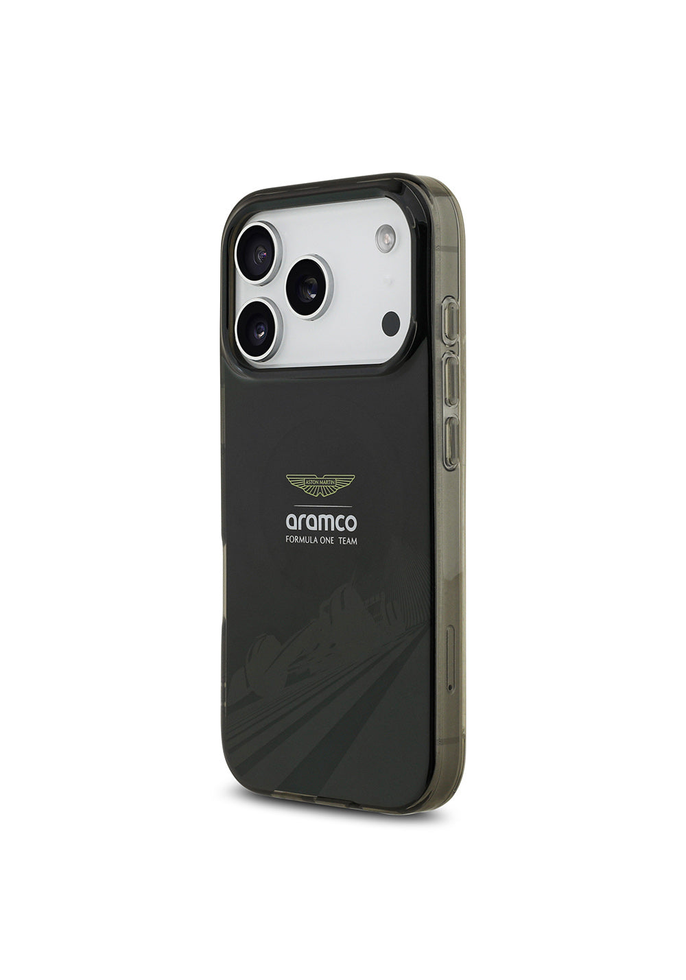 Apple iPhone 17 Pro Kılıf Aston Martin Orijinal Lisanslı Manyetik Şarj Uyumlu IML Baskı Logolu Formula Tasarımlı Kapak