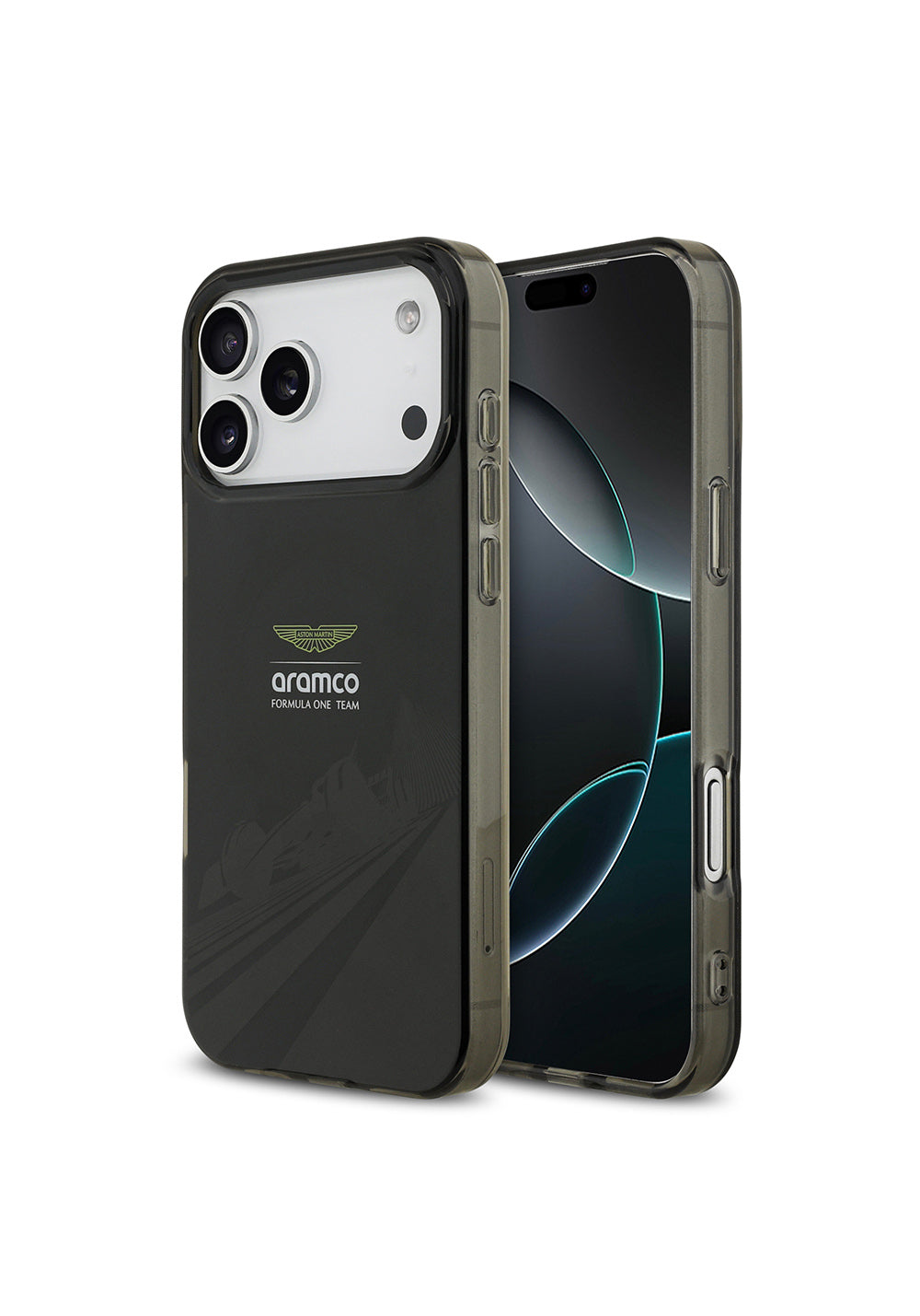 Apple iPhone 17 Pro Max Kılıf Aston Martin Orijinal Lisanslı Manyetik Şarj Uyumlu IML Baskı Logolu Formula Tasarımlı Kapak