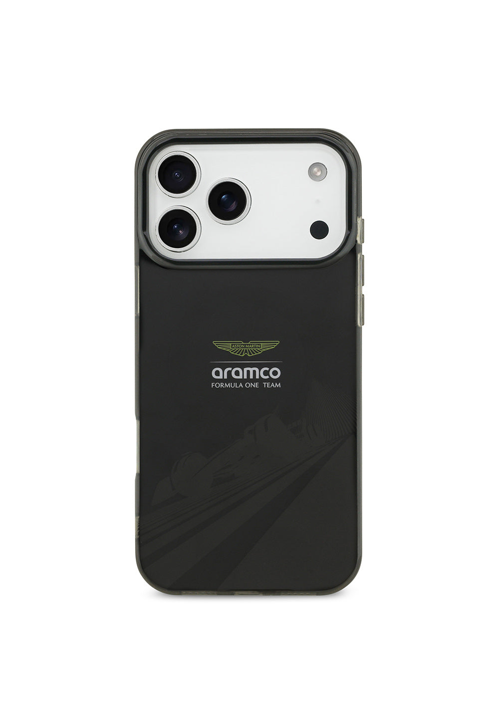 Apple iPhone 17 Pro Max Kılıf Aston Martin Orijinal Lisanslı Manyetik Şarj Uyumlu IML Baskı Logolu Formula Tasarımlı Kapak