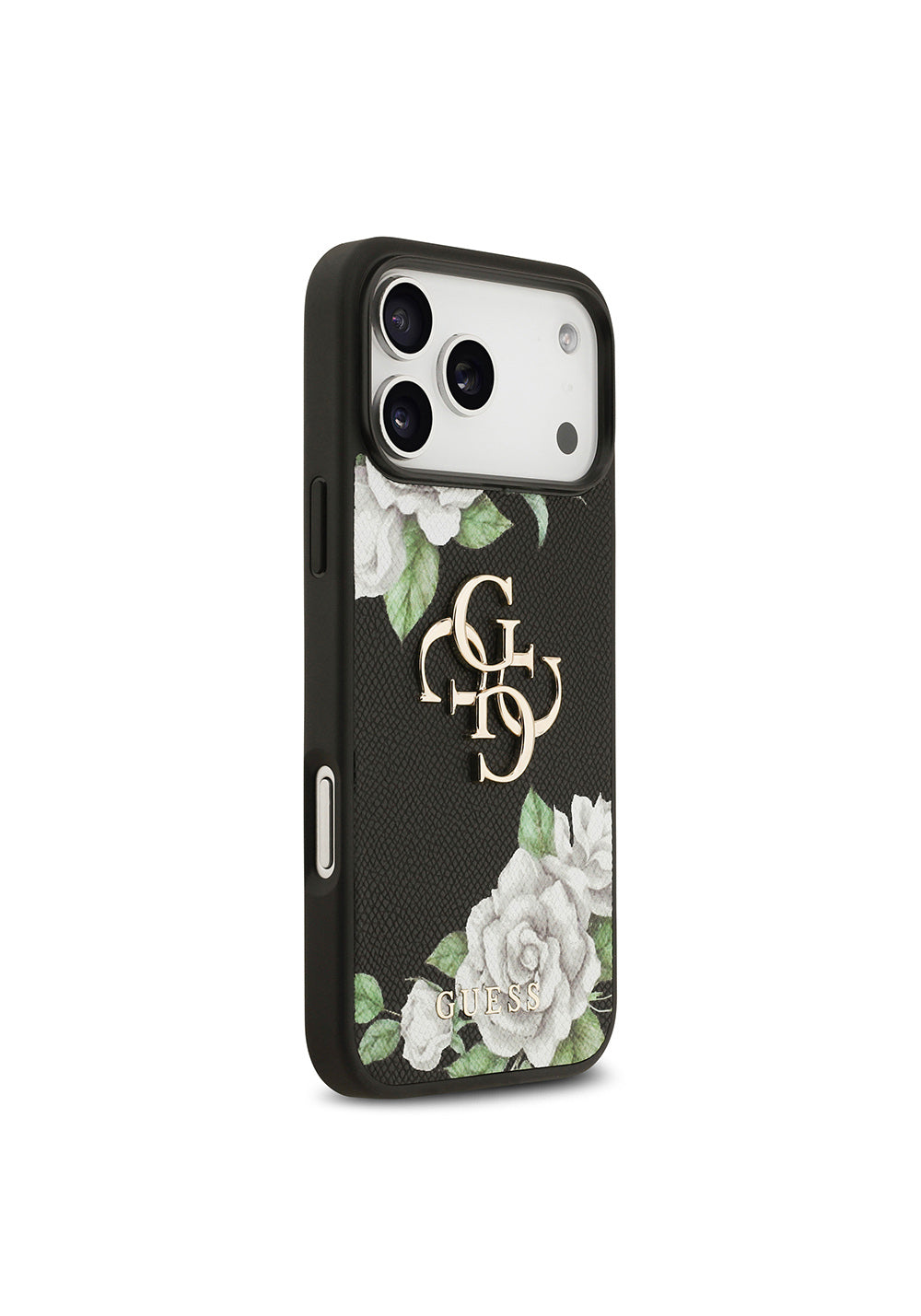 Apple iPhone 17 Pro Max Kılıf Guess Orijinal Lisanslı Gül Baskılı Büyük Metal Logo Dizaynlı Kapak