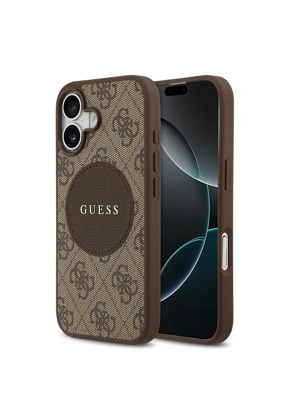 Apple iPhone 17 Kılıf Guess Orijinal Lisanslı Manyetik Şarj Uyumlu Yazı Logolu Circle Classic Kapak