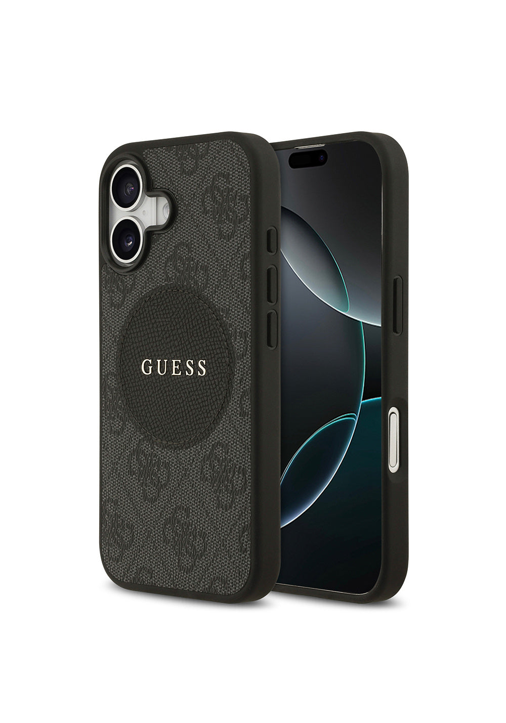 Apple iPhone 17 Kılıf Guess Orijinal Lisanslı Manyetik Şarj Uyumlu Yazı Logolu Circle Classic Kapak