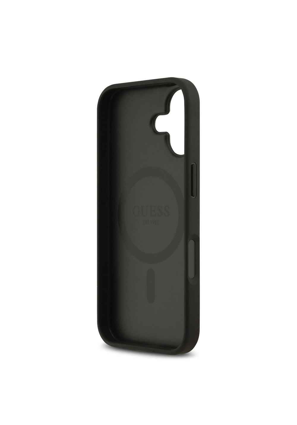 Apple iPhone 17 Kılıf Guess Orijinal Lisanslı Manyetik Şarj Uyumlu Yazı Logolu Circle Classic Kapak