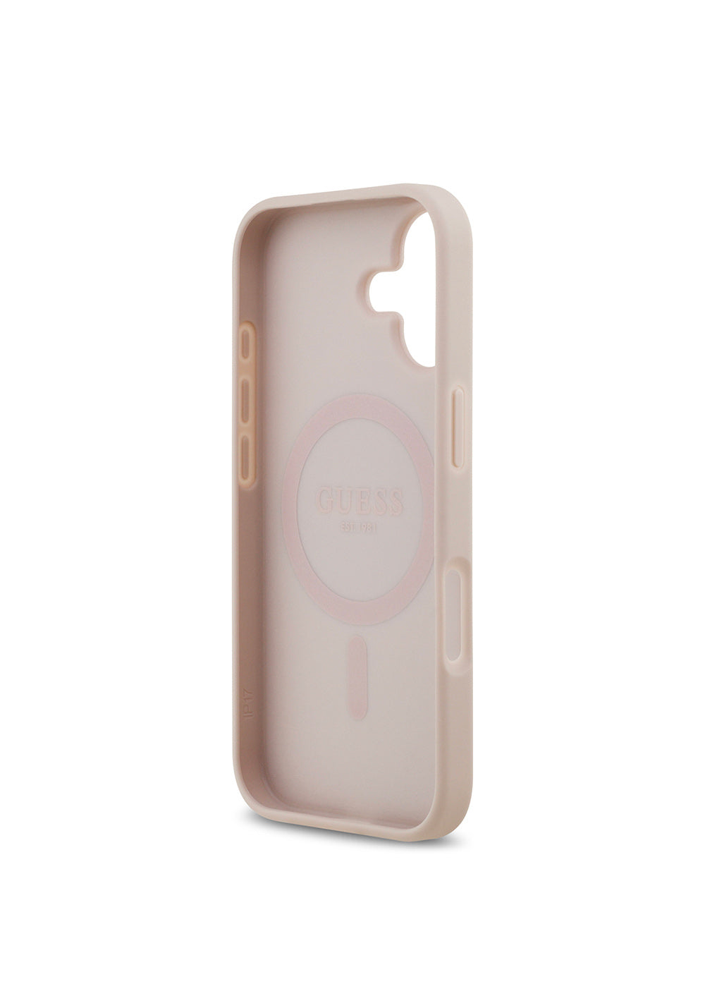 Apple iPhone 17 Kılıf Guess Orijinal Lisanslı Manyetik Şarj Uyumlu Yazı Logolu Circle Classic Kapak