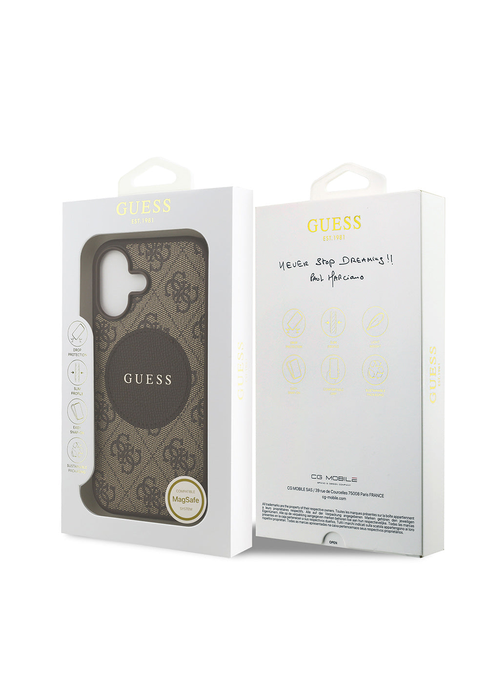 Apple iPhone 17 Kılıf Guess Orijinal Lisanslı Manyetik Şarj Uyumlu Yazı Logolu Circle Classic Kapak