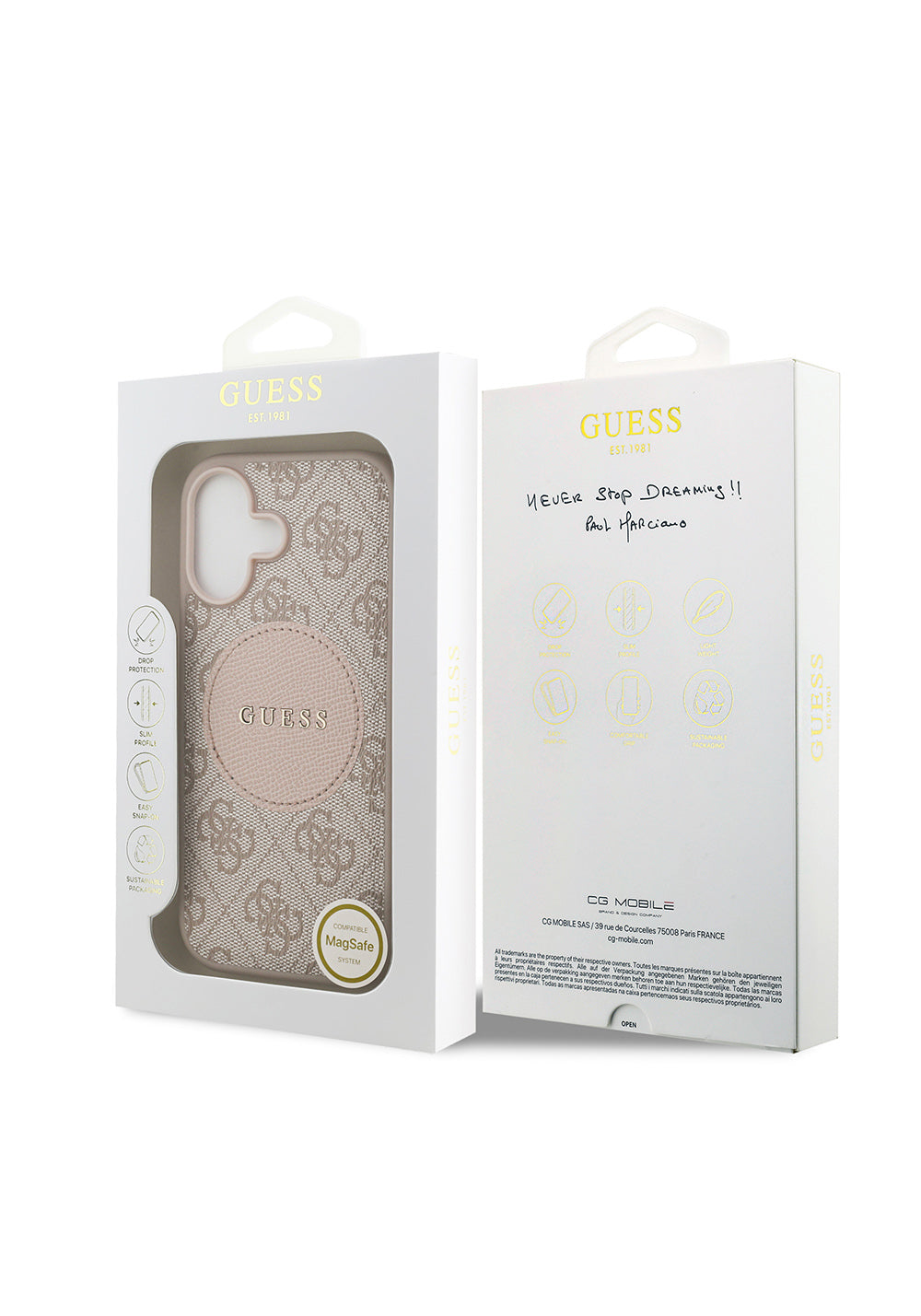 Apple iPhone 17 Kılıf Guess Orijinal Lisanslı Manyetik Şarj Uyumlu Yazı Logolu Circle Classic Kapak