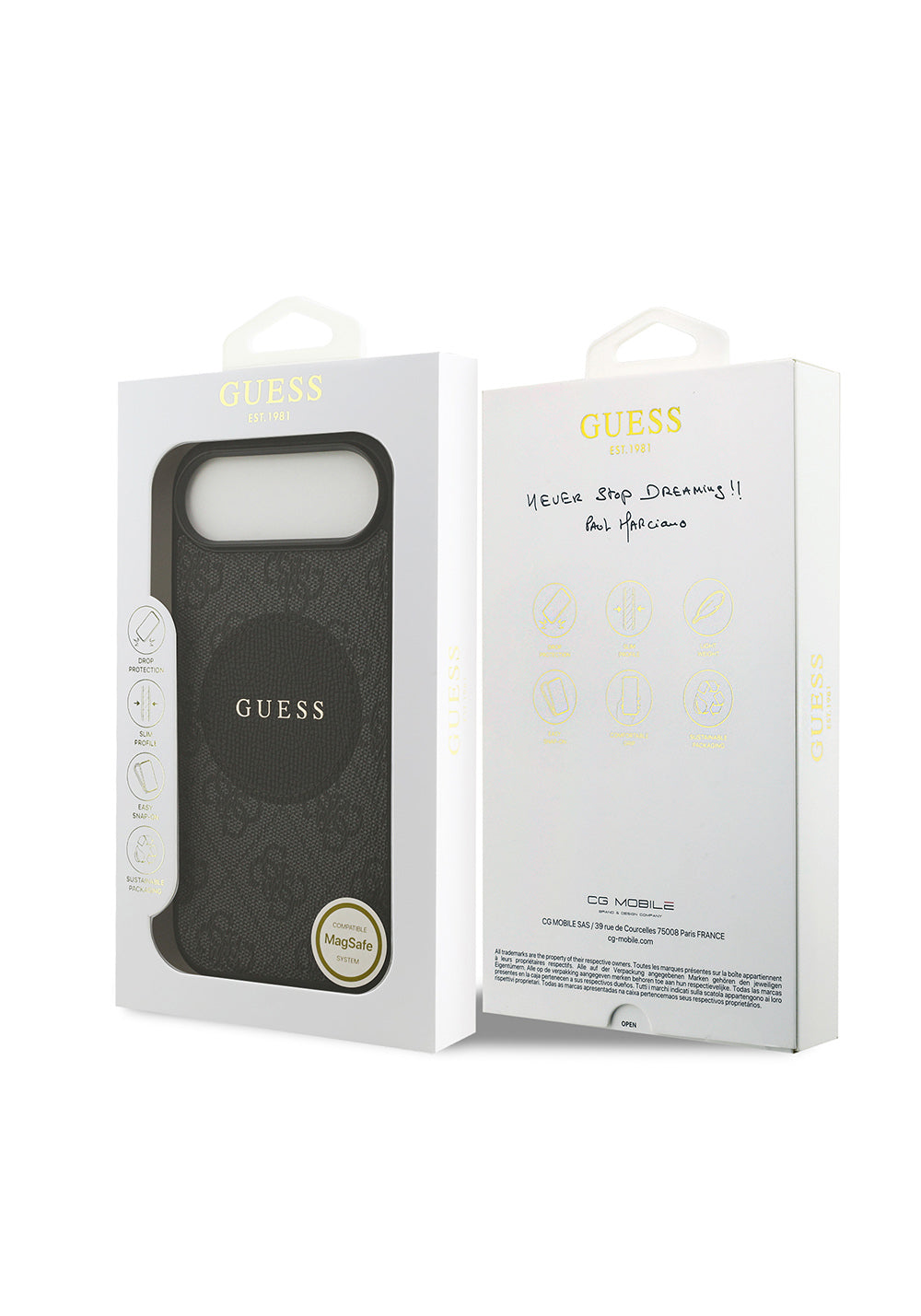Apple iPhone 17 Air Kılıf Guess Orijinal Lisanslı Manyetik Şarj Uyumlu Yazı Logolu Circle Classic Kapak