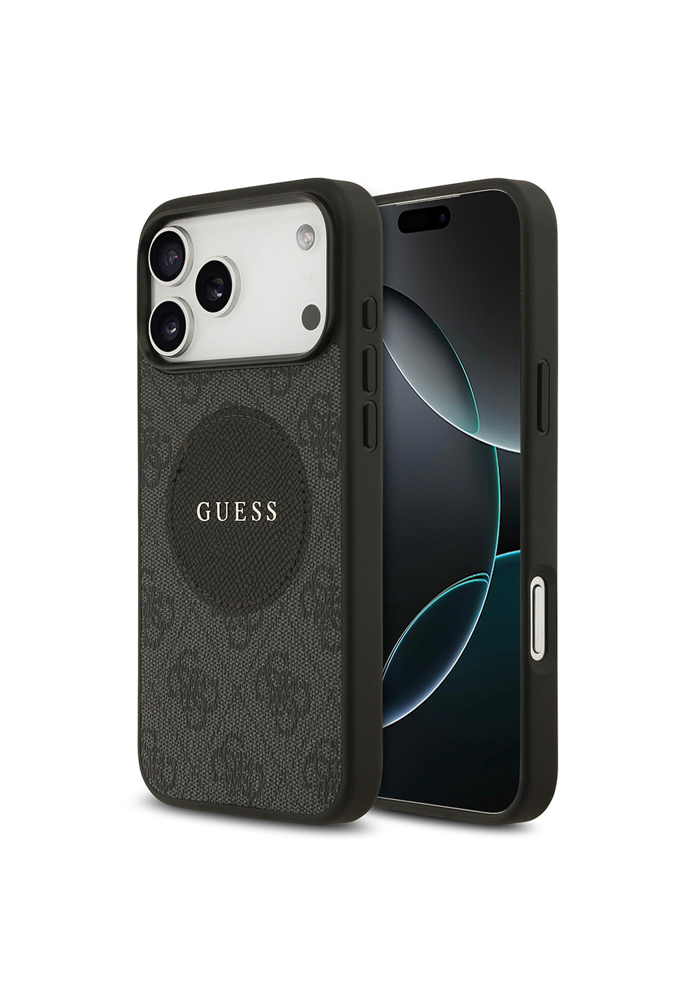 Apple iPhone 17 Pro Max Kılıf Guess Orijinal Lisanslı Manyetik Şarj Uyumlu Yazı Logolu Circle Classic Kapak