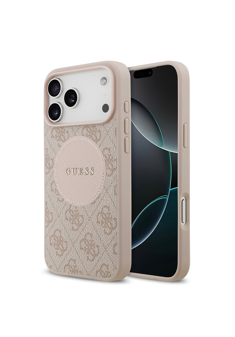 Apple iPhone 17 Pro Max Kılıf Guess Orijinal Lisanslı Manyetik Şarj Uyumlu Yazı Logolu Circle Classic Kapak
