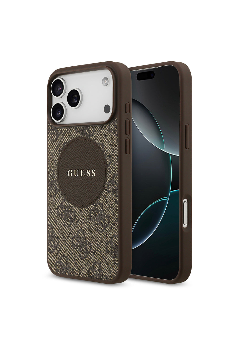 Apple iPhone 17 Pro Max Kılıf Guess Orijinal Lisanslı Manyetik Şarj Uyumlu Yazı Logolu Circle Classic Kapak