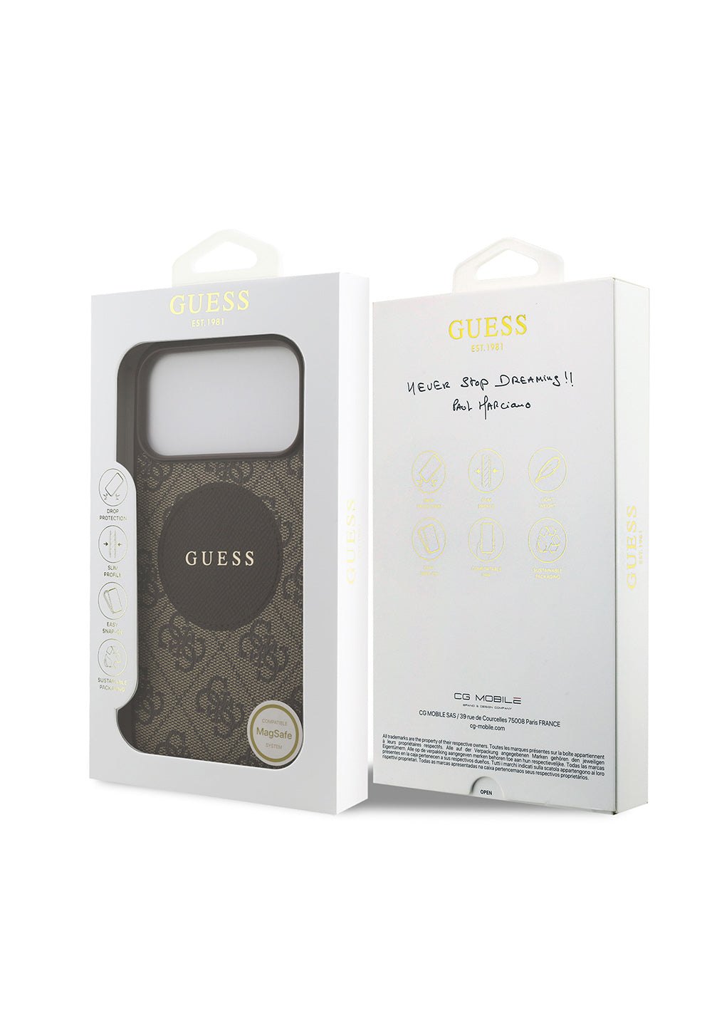 Apple iPhone 17 Pro Max Kılıf Guess Orijinal Lisanslı Manyetik Şarj Uyumlu Yazı Logolu Circle Classic Kapak