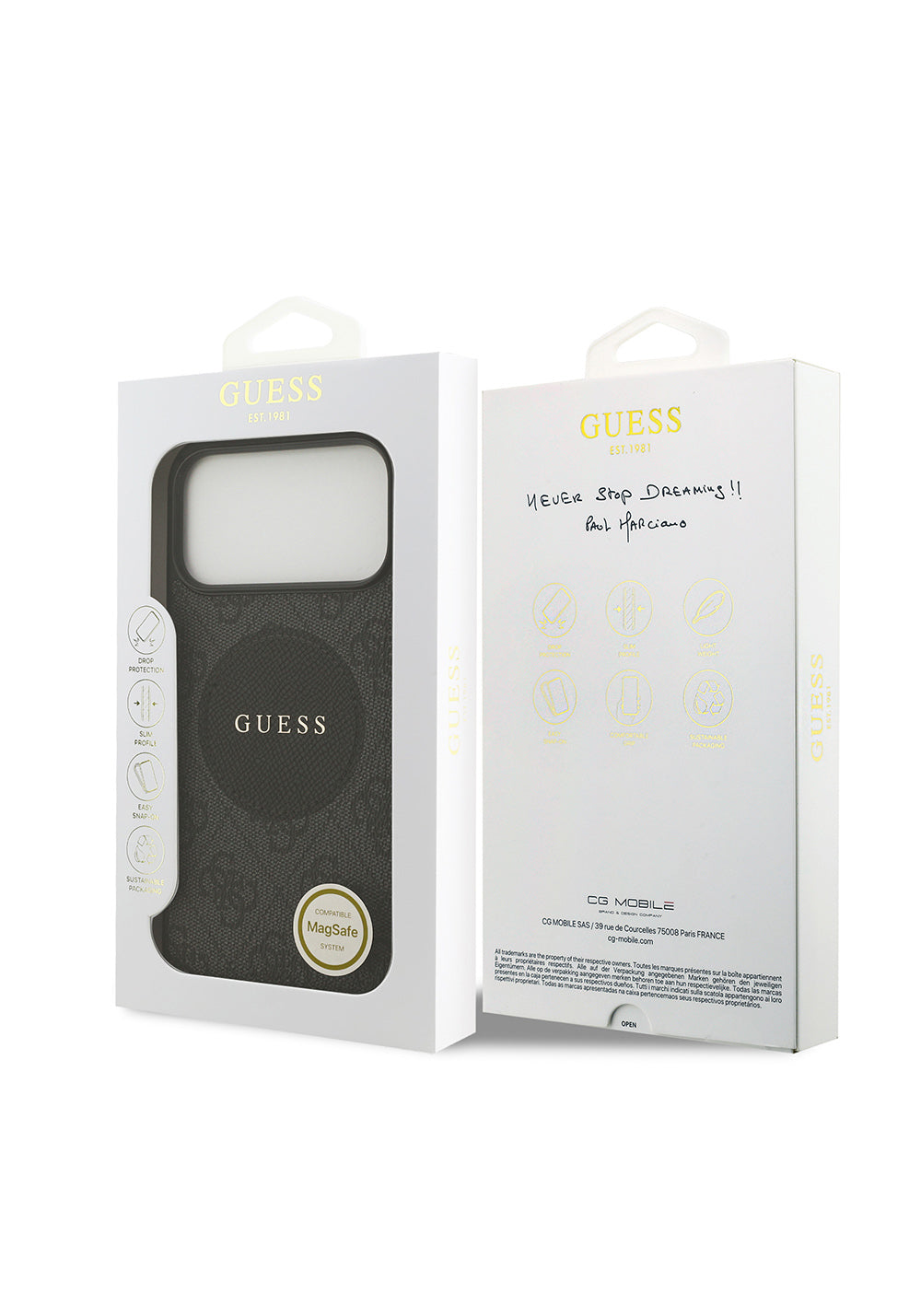 Apple iPhone 17 Pro Max Kılıf Guess Orijinal Lisanslı Manyetik Şarj Uyumlu Yazı Logolu Circle Classic Kapak