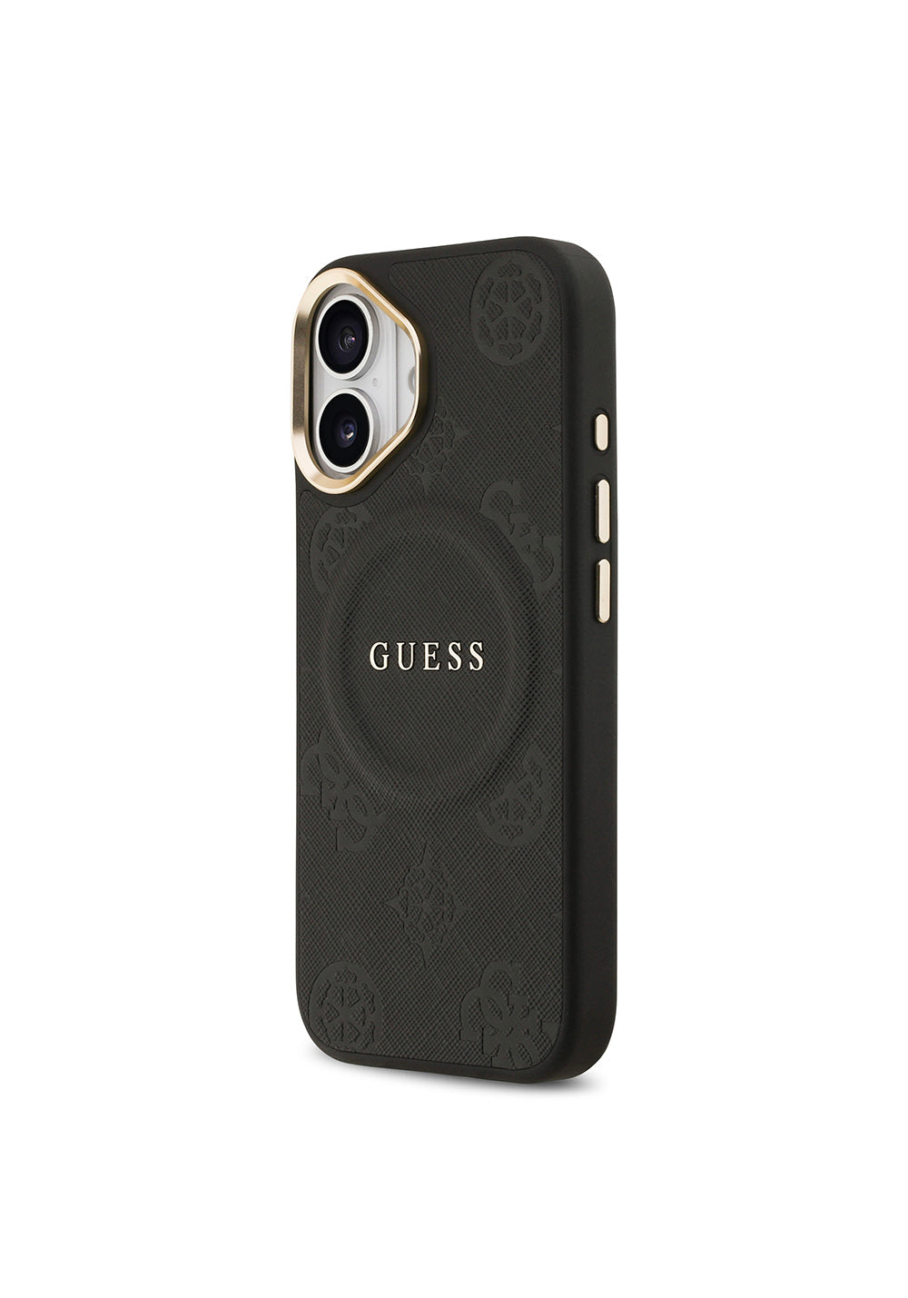 Apple iPhone 17 Kılıf Guess Orijinal Lisanslı Manyetik Şarj Uyumlu Sıcak Baskılı Yazı Logolu PU Deri Peony Kapak