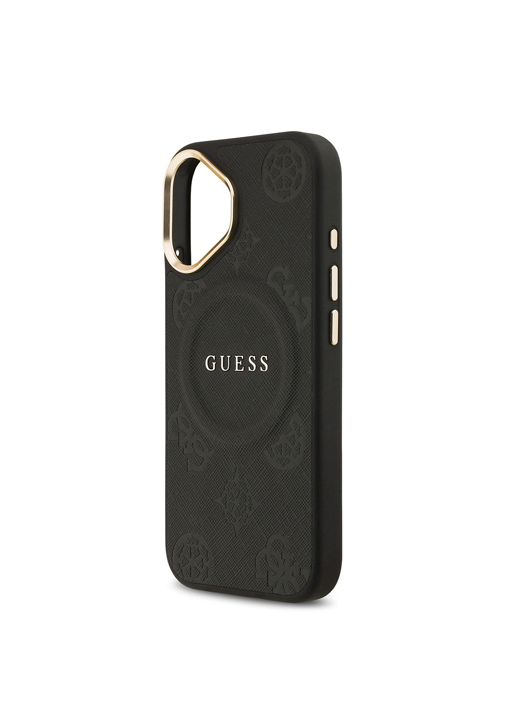 Apple iPhone 17 Kılıf Guess Orijinal Lisanslı Manyetik Şarj Uyumlu Sıcak Baskılı Yazı Logolu PU Deri Peony Kapak