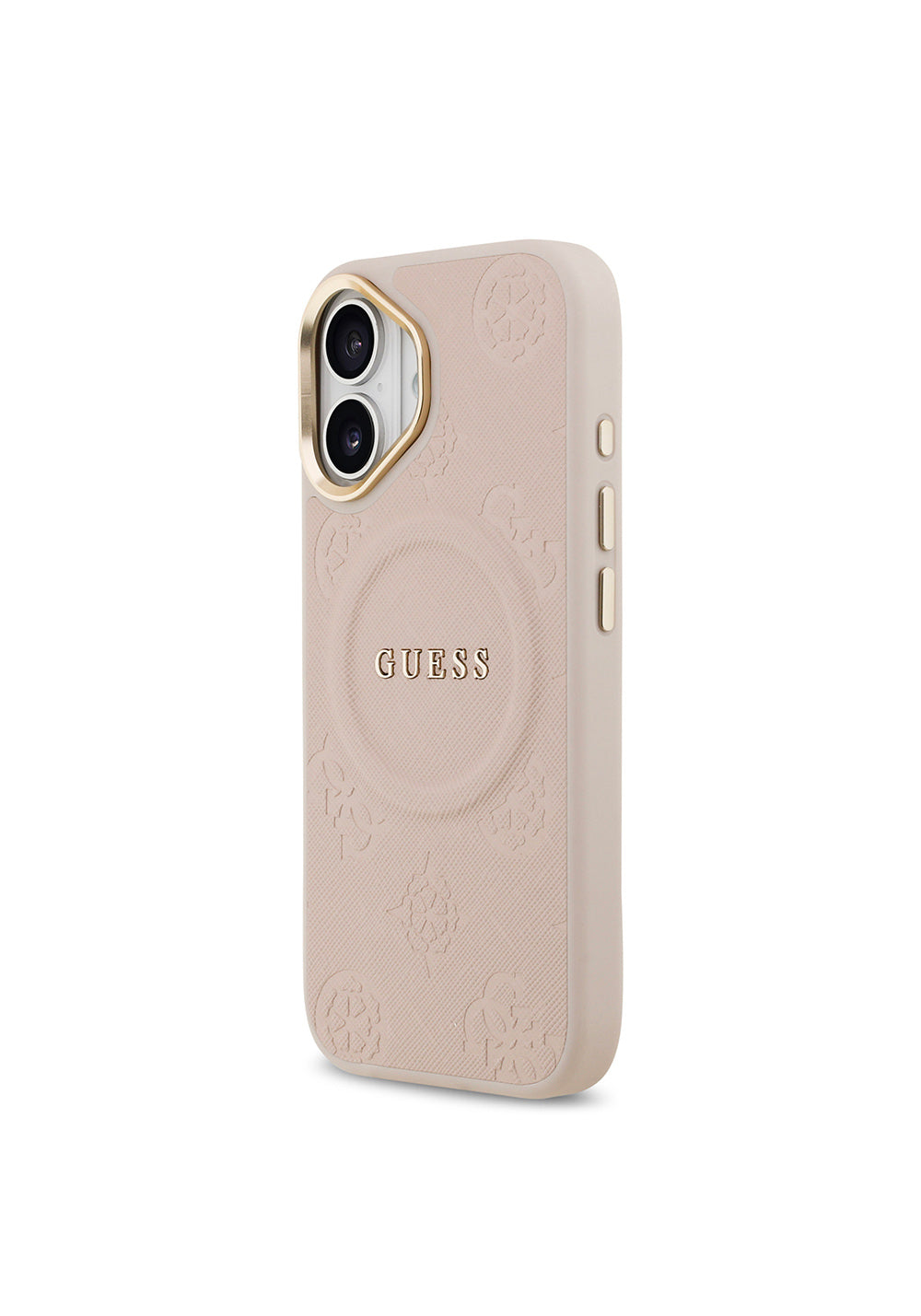 Apple iPhone 17 Kılıf Guess Orijinal Lisanslı Manyetik Şarj Uyumlu Sıcak Baskılı Yazı Logolu PU Deri Peony Kapak