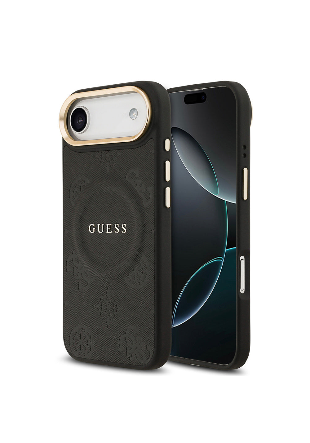 Apple iPhone 17 Air Kılıf Guess Orijinal Lisanslı Manyetik Şarj Uyumlu Sıcak Baskılı Yazı Logolu PU Deri Peony Kapak