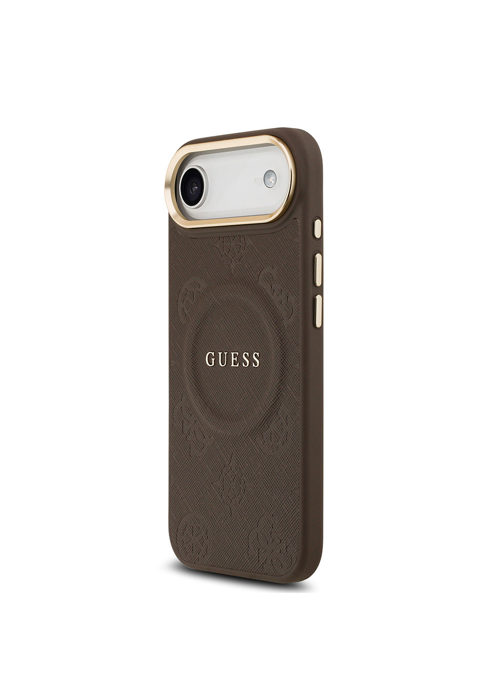 Apple iPhone 17 Air Kılıf Guess Orijinal Lisanslı Manyetik Şarj Uyumlu Sıcak Baskılı Yazı Logolu PU Deri Peony Kapak