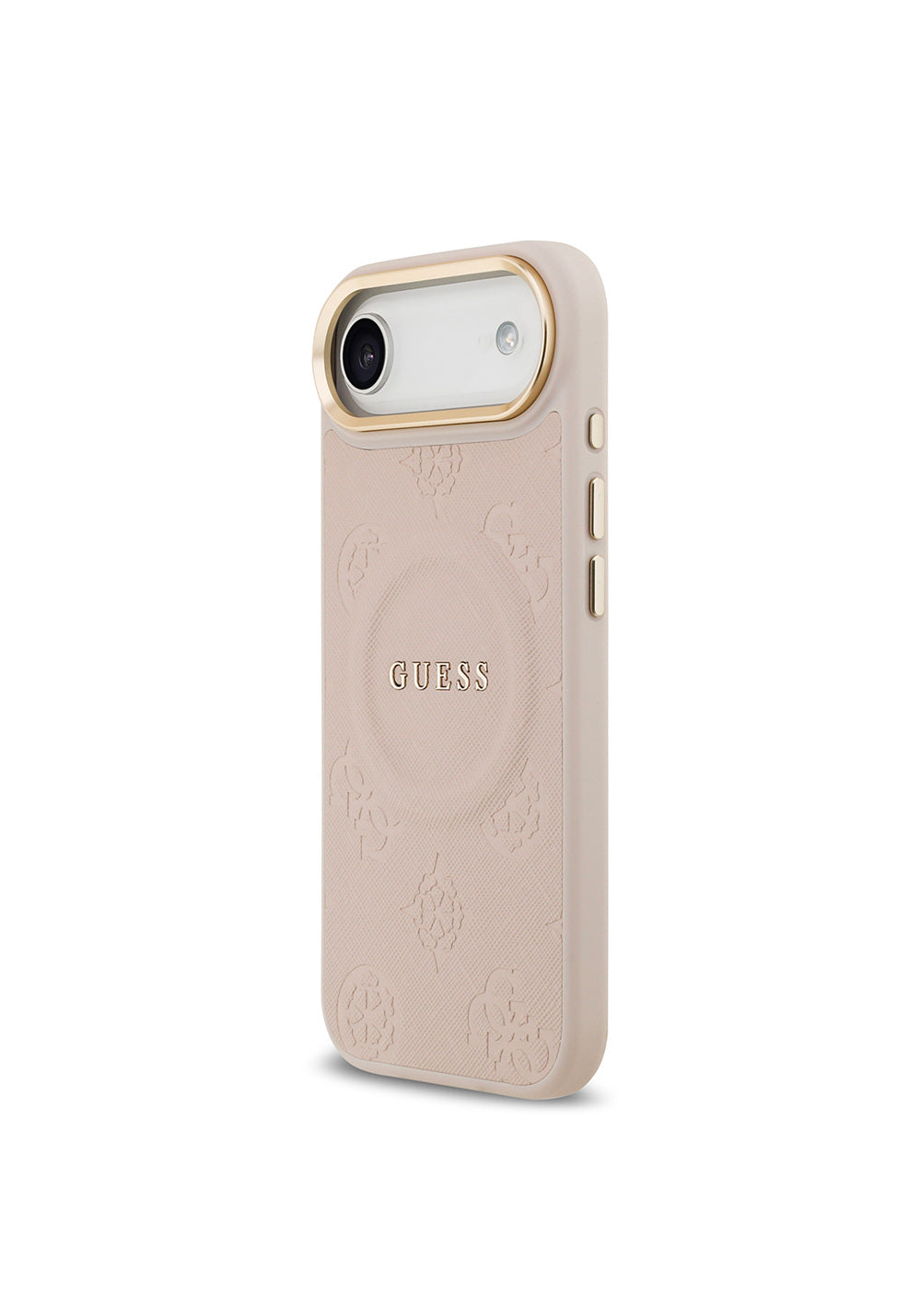 Apple iPhone 17 Air Kılıf Guess Orijinal Lisanslı Manyetik Şarj Uyumlu Sıcak Baskılı Yazı Logolu PU Deri Peony Kapak