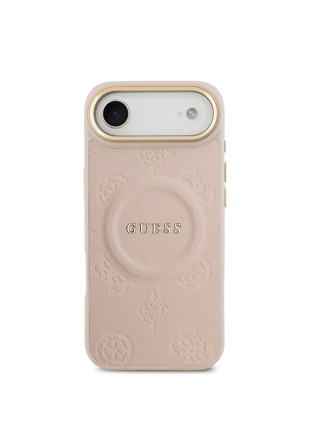 Apple iPhone 17 Air Kılıf Guess Orijinal Lisanslı Manyetik Şarj Uyumlu Sıcak Baskılı Yazı Logolu PU Deri Peony Kapak