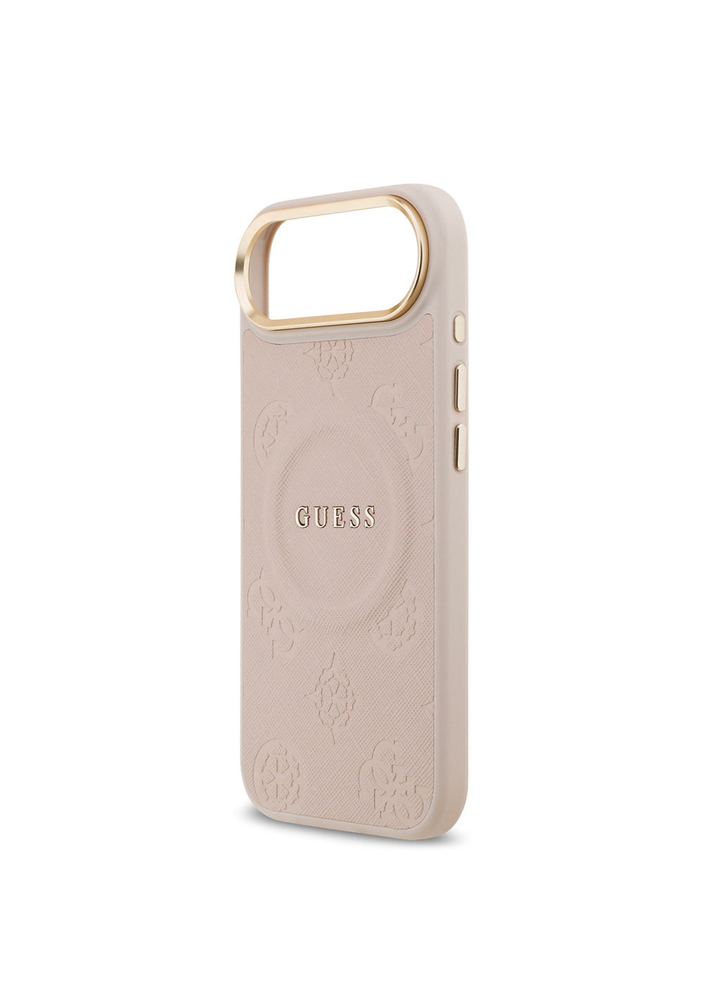 Apple iPhone 17 Air Kılıf Guess Orijinal Lisanslı Manyetik Şarj Uyumlu Sıcak Baskılı Yazı Logolu PU Deri Peony Kapak