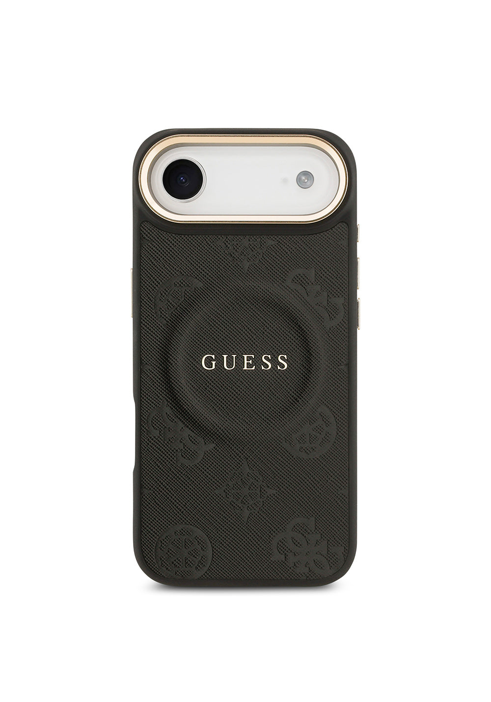 Apple iPhone 17 Air Kılıf Guess Orijinal Lisanslı Manyetik Şarj Uyumlu Sıcak Baskılı Yazı Logolu PU Deri Peony Kapak