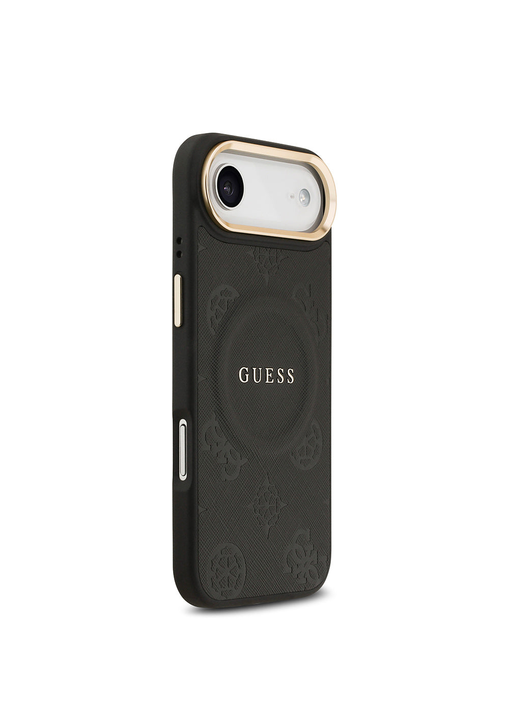 Apple iPhone 17 Air Kılıf Guess Orijinal Lisanslı Manyetik Şarj Uyumlu Sıcak Baskılı Yazı Logolu PU Deri Peony Kapak