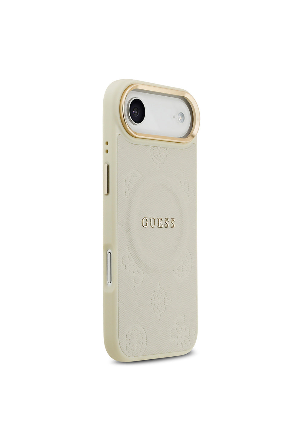 Apple iPhone 17 Air Kılıf Guess Orijinal Lisanslı Manyetik Şarj Uyumlu Sıcak Baskılı Yazı Logolu PU Deri Peony Kapak